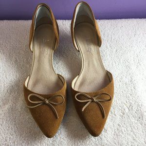 Shoes of Prey Suede D'Orsay Kitten Heels